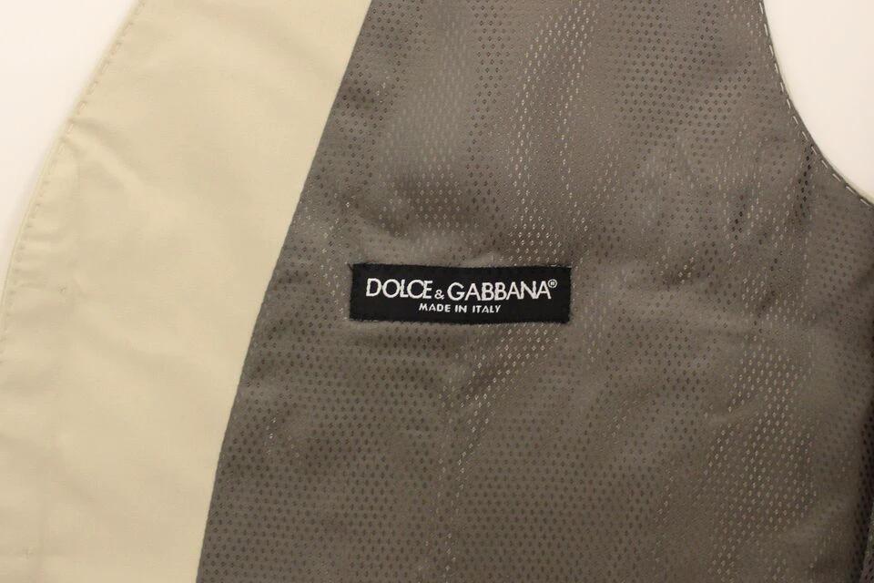 Dolce & Gabbana Beige Cotton Stretch Dress Vest Blazer by Dolce & Gabbana