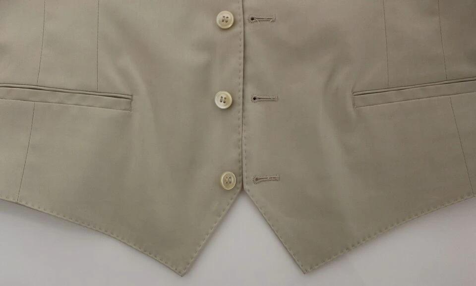 Dolce & Gabbana Beige Cotton Stretch Dress Vest Blazer by Dolce & Gabbana