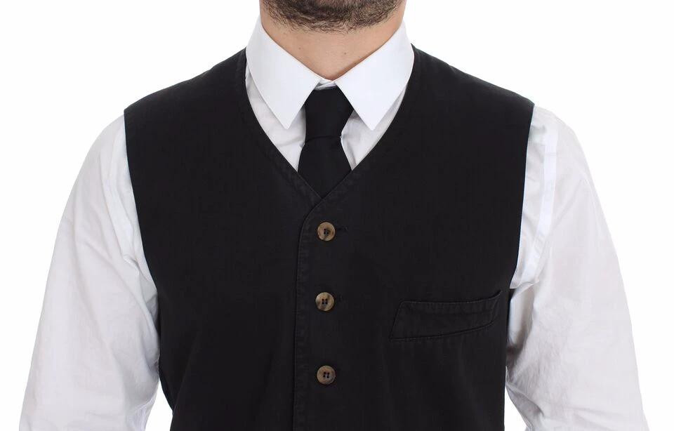 Dolce & Gabbana Black Cotton Viscose Dress Vest Blazer by Dolce & Gabbana