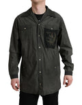 Dolce & Gabbana Dark Gray Cotton Collared Long Sleeves Shirt by Dolce & Gabbana