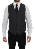 Dolce & Gabbana Black Striped Wool Single Breasted Vest by Dolce & Gabbana