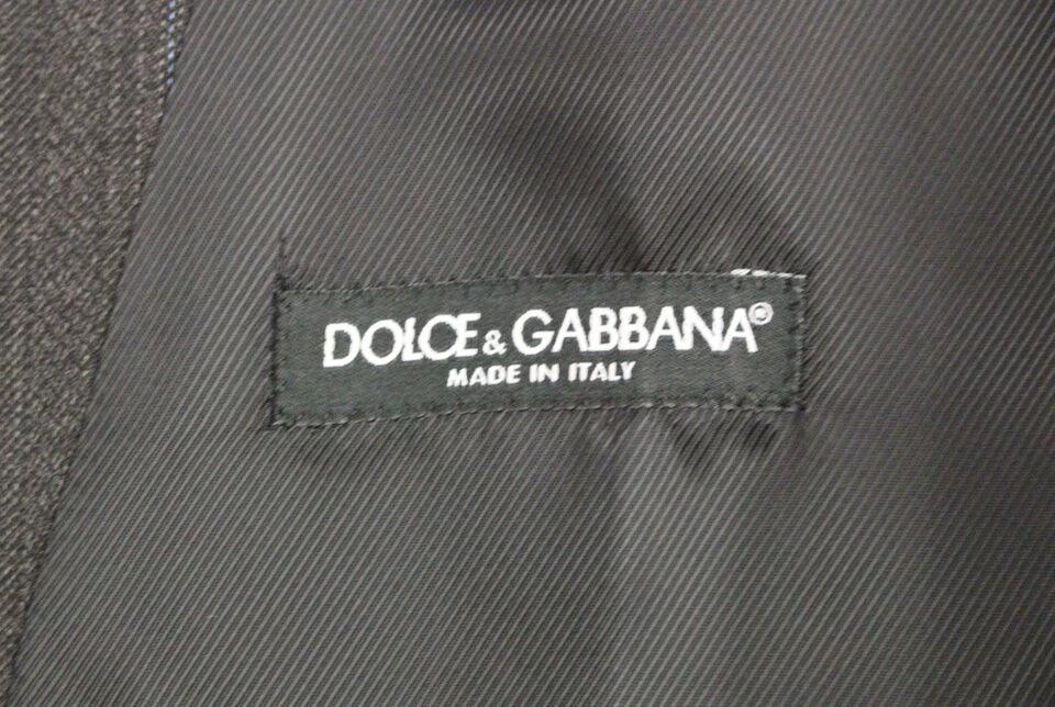 Dolce & Gabbana Gray Striped Wool Logo Vest Gilet Weste by Dolce & Gabbana