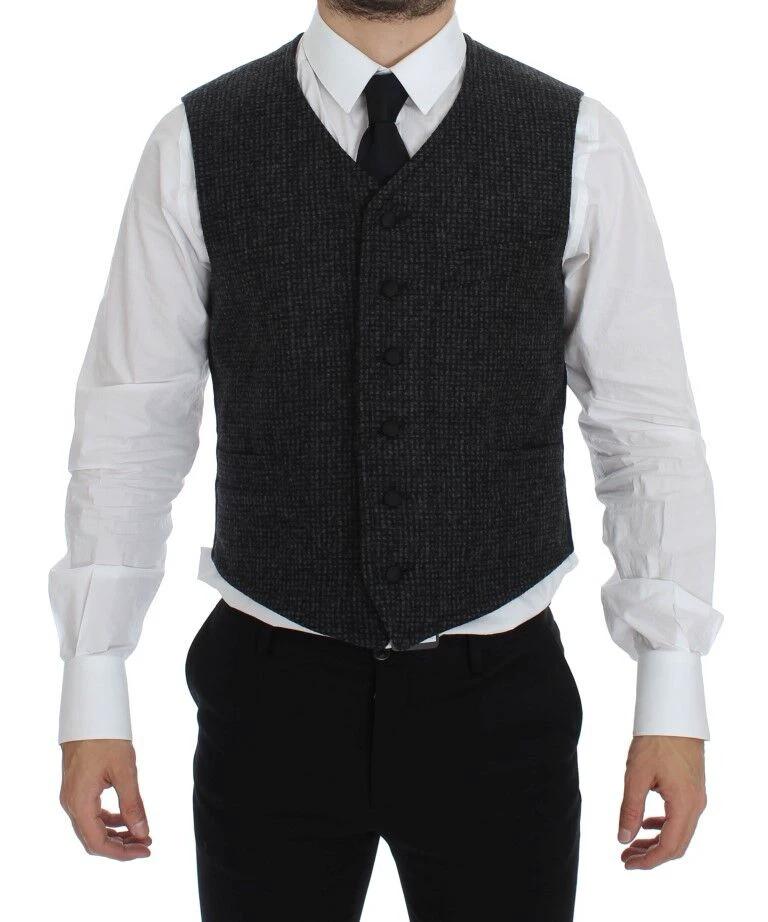 Dolce & Gabbana Gray Wool Blend Vest Gilet Weste by Dolce & Gabbana