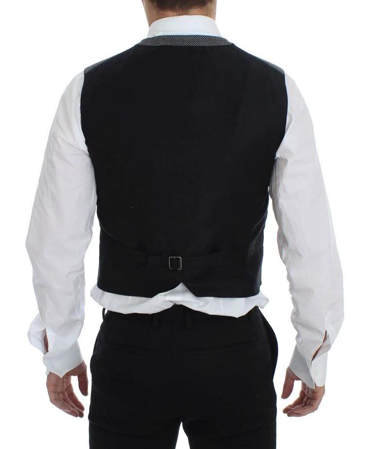 Dolce & Gabbana Gray Cotton Blend Logo Vest Gilet Weste by Dolce & Gabbana