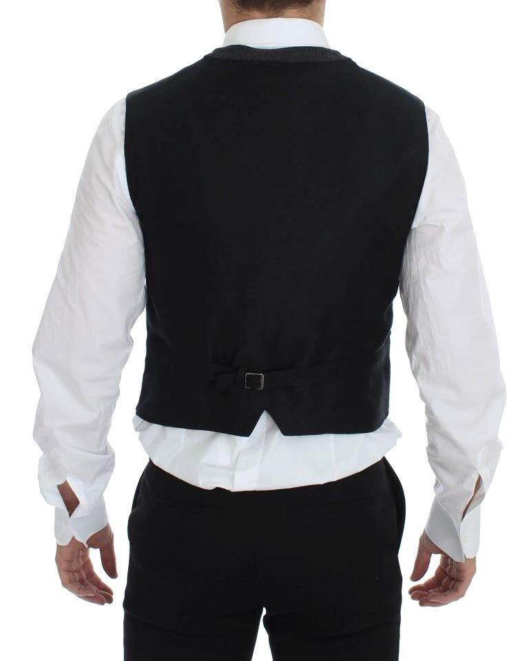 Dolce & Gabbana Gray Wool Blend Logo Vest Gilet Weste by Dolce & Gabbana