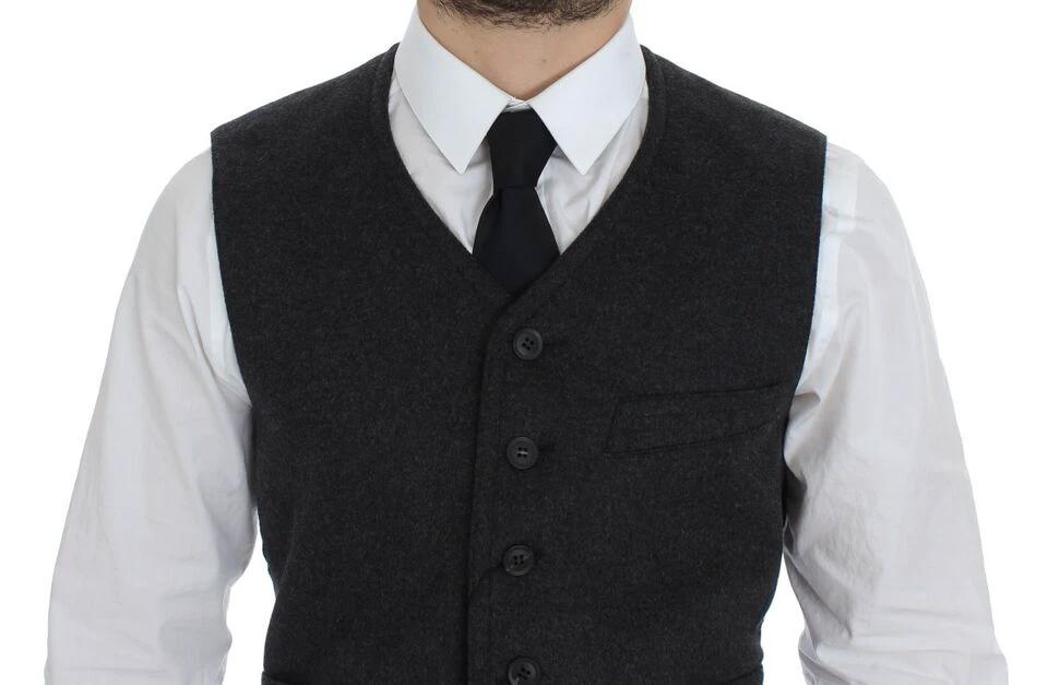 Dolce & Gabbana Gray Wool Blend Vest Gilet Weste by Dolce & Gabbana