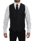 Dolce & Gabbana Gray Wool Silk Dress Vest Gilet Weste by Dolce & Gabbana