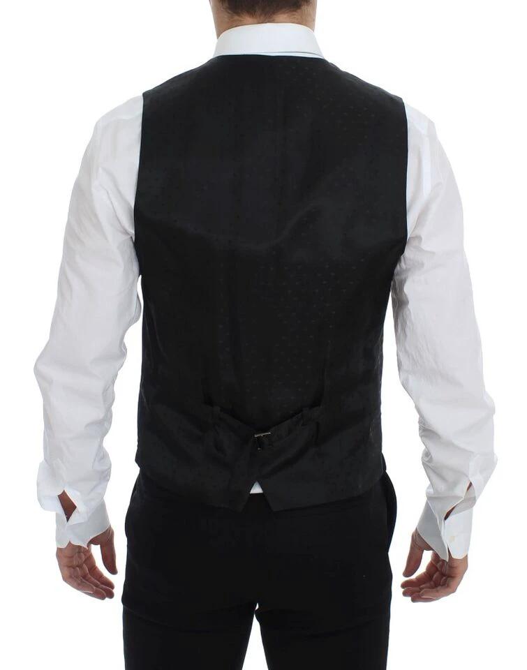Dolce & Gabbana Black Wool Formal Dress Vest Gilet Weste by Dolce & Gabbana