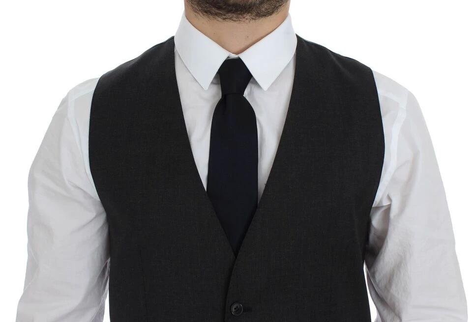 Dolce & Gabbana Gray Wool Formal Dress Vest Gilet Weste by Dolce & Gabbana