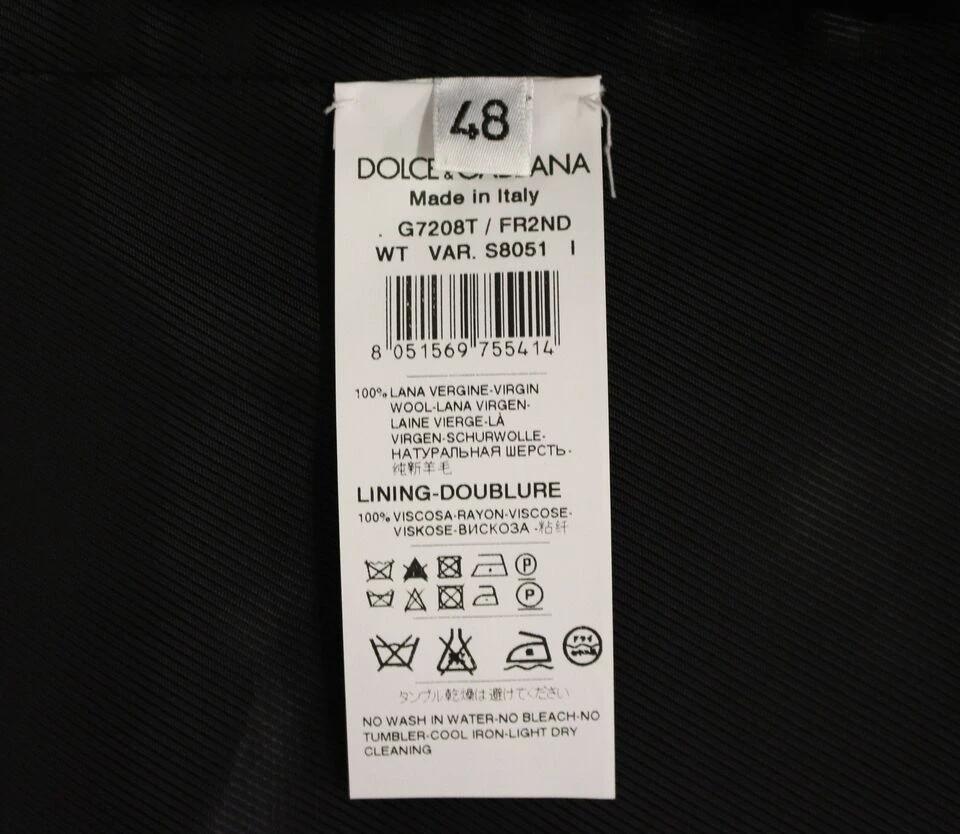 Dolce & Gabbana Gray Striped Wool Single Breasted Vest by Dolce & Gabbana