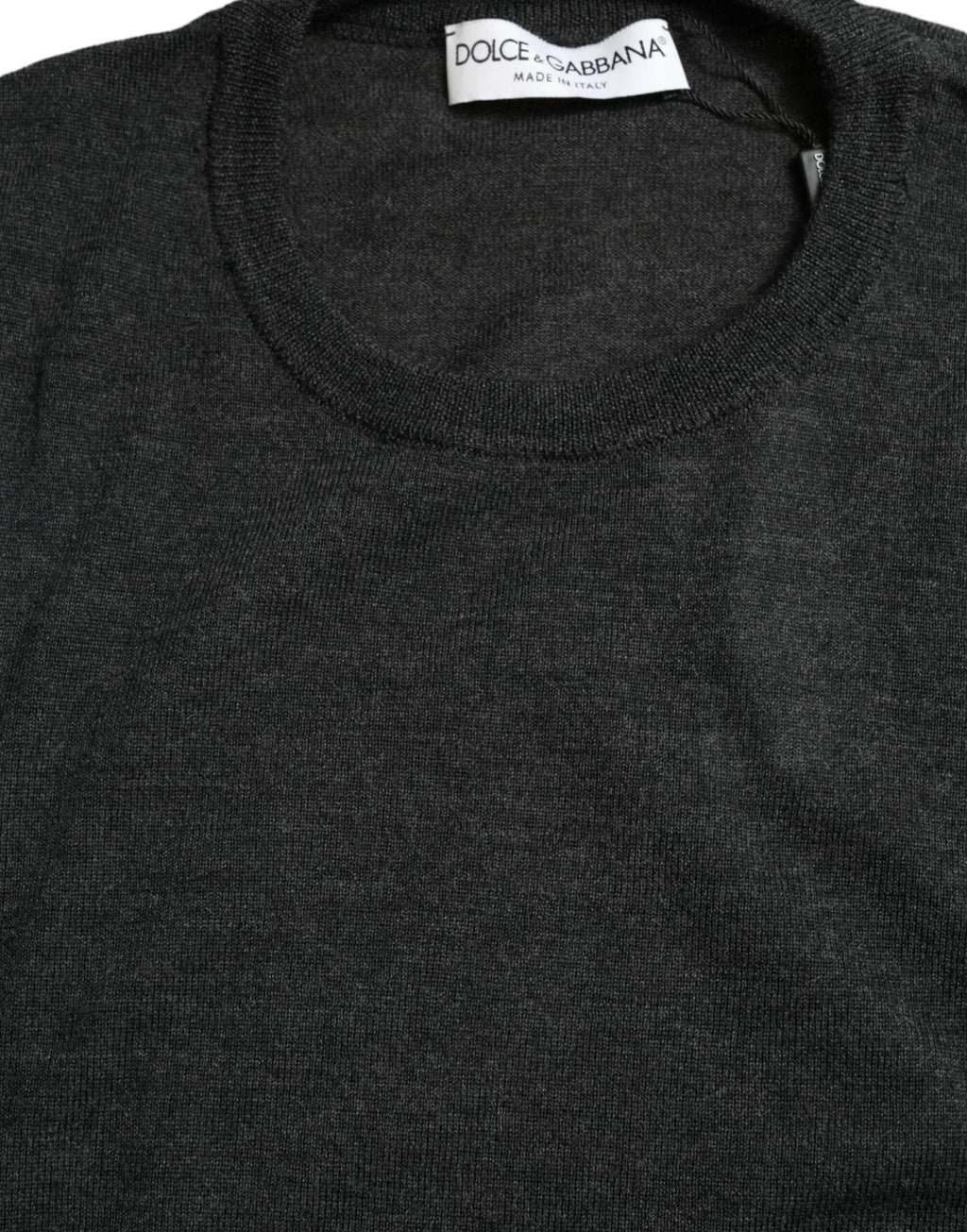 Dolce & Gabbana Gray Wool Round Neck Pullover Sweater by Dolce & Gabbana
