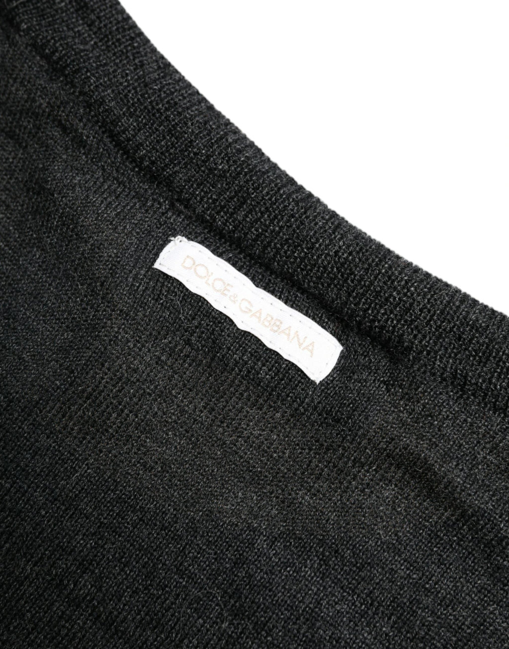 Dolce & Gabbana Gray Wool Round Neck Pullover Sweater by Dolce & Gabbana