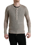 Dolce & Gabbana Henley Pullover Beige Cashmere Sweater by Dolce & Gabbana