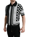 Dolce & Gabbana Black White Jumper Cardigan Polo Sweater by Dolce & Gabbana