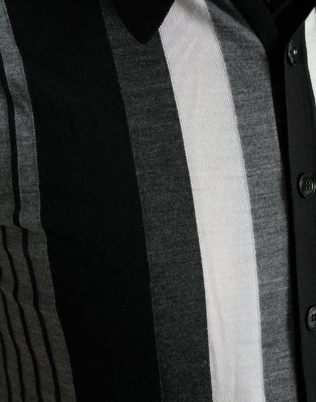 Dolce & Gabbana Black White Jumper Cardigan Polo Sweater by Dolce & Gabbana