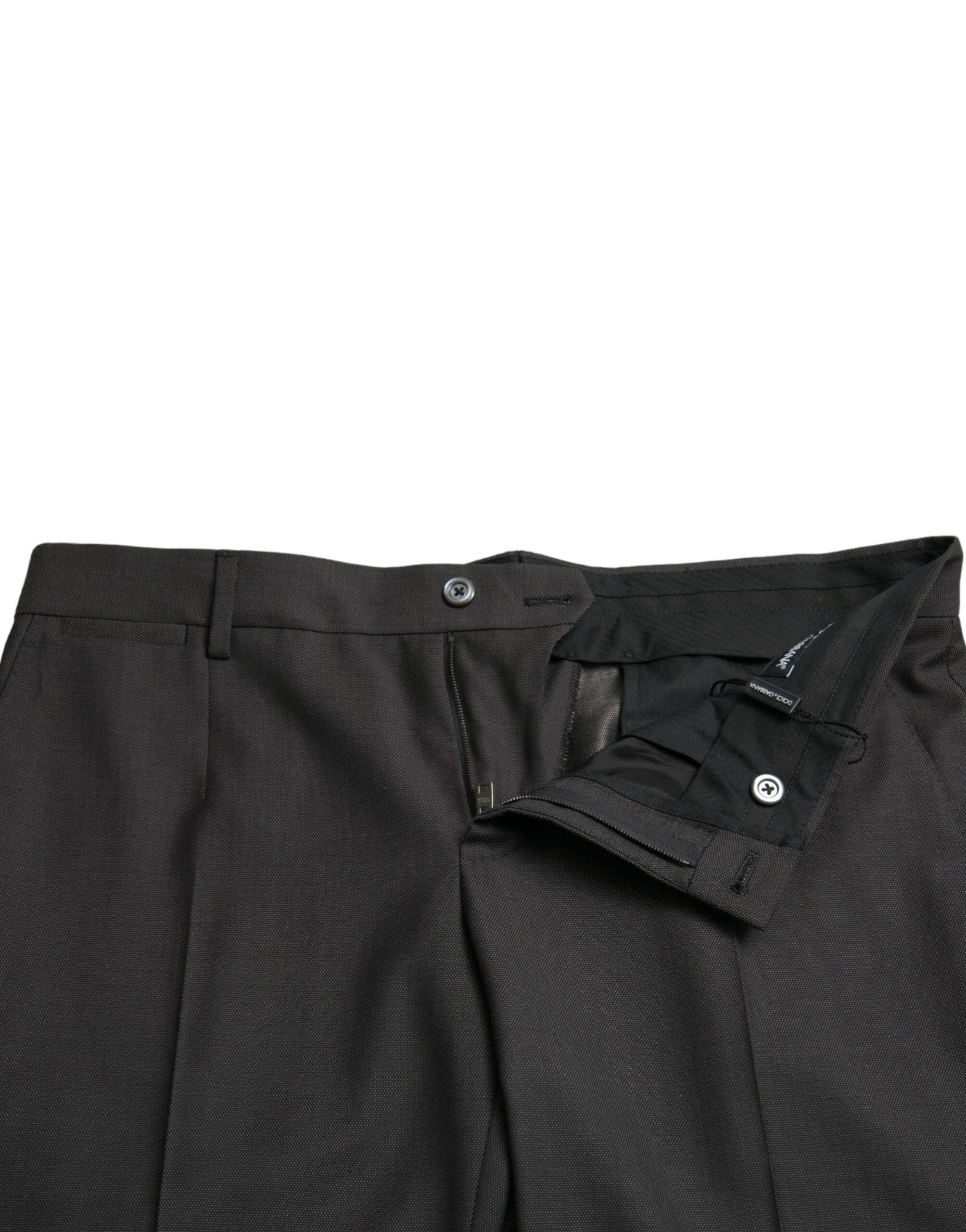 Dolce & Gabbana Dark Gray Stretch Slim Formal Pants by Dolce & Gabbana