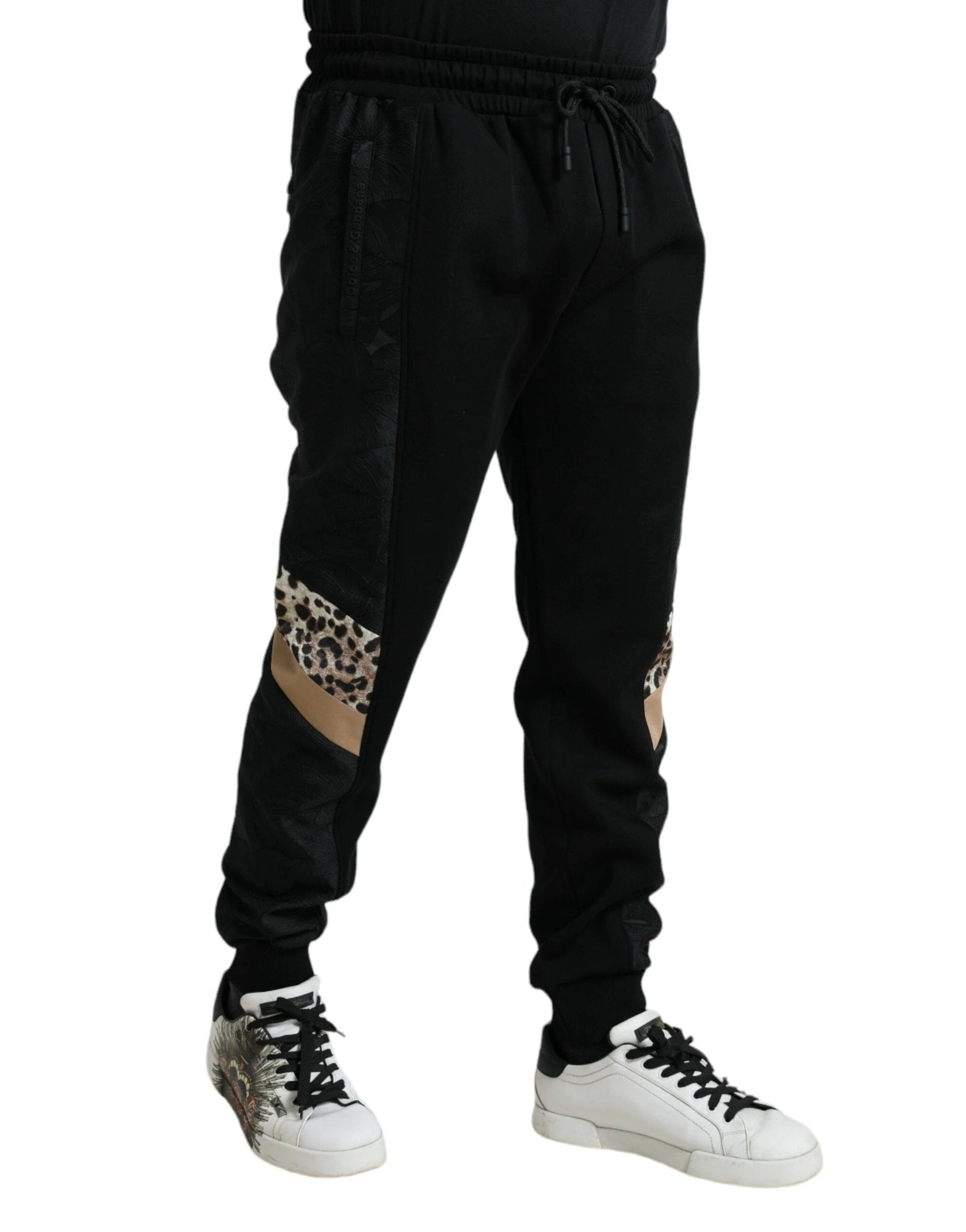 Dolce & Gabbana Black Cotton Slim Stretch Jogger Pants by Dolce & Gabbana