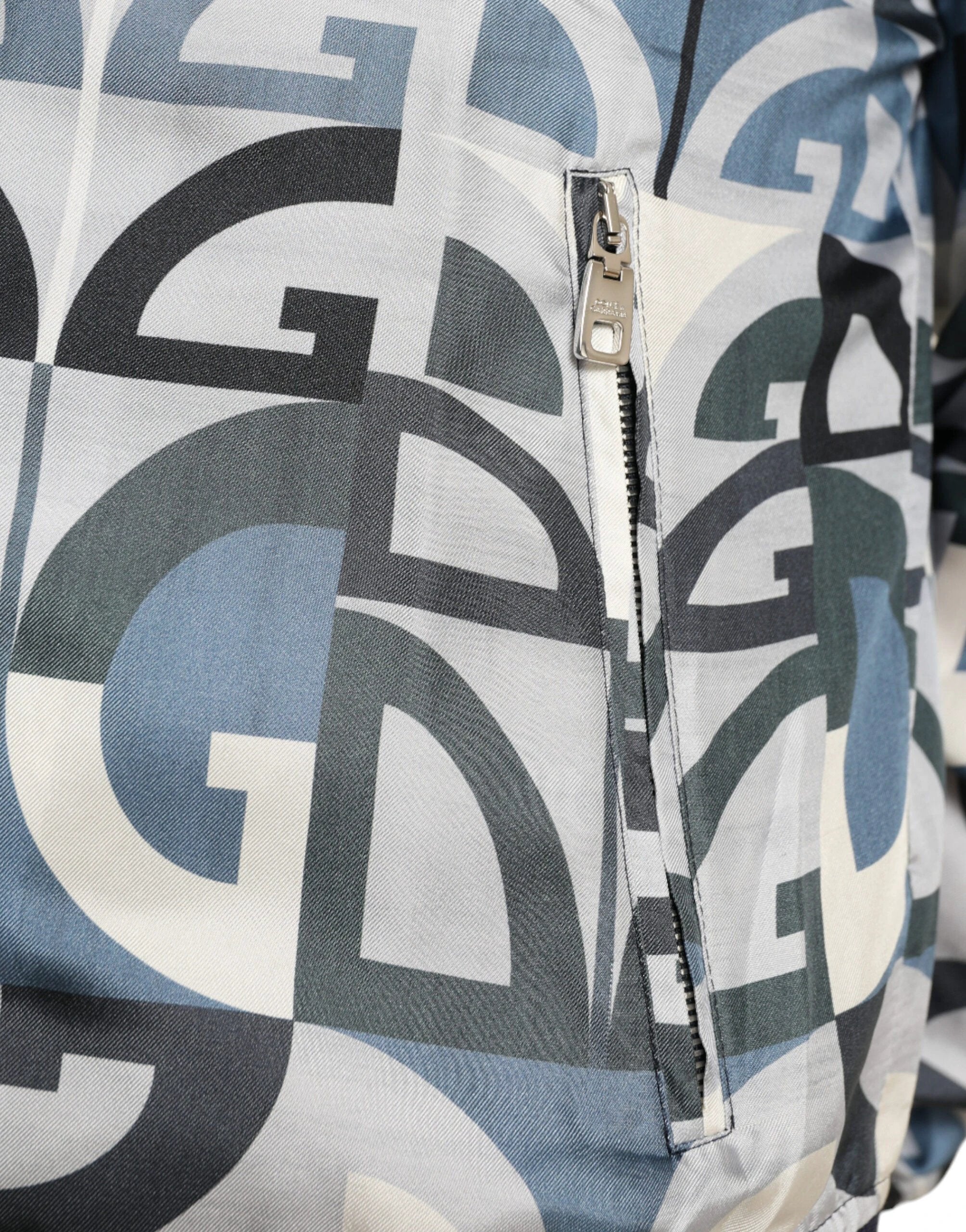 Dolce & Gabbana Multicolor Logo Print Bomber Blouson Jacket by Dolce & Gabbana