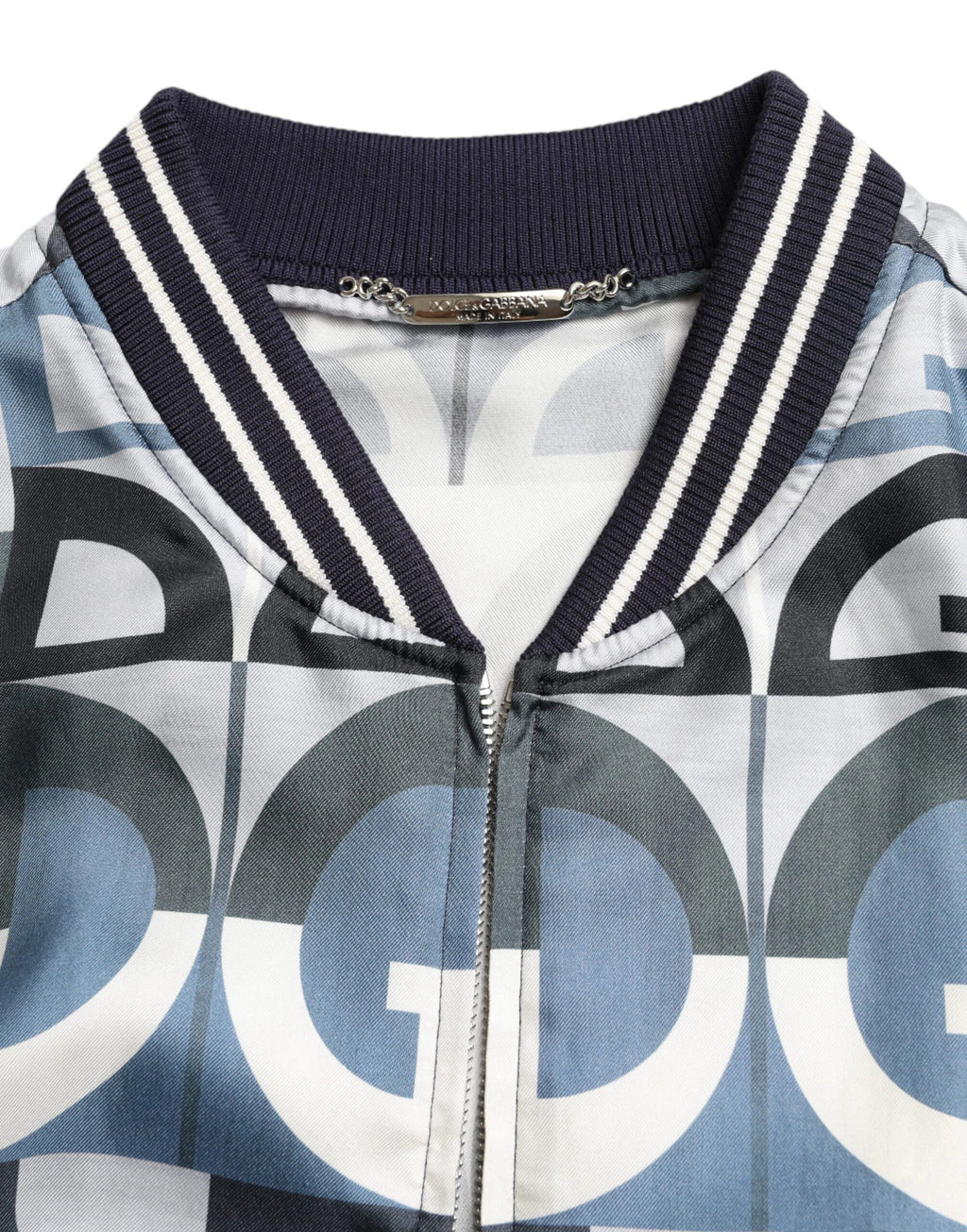 Dolce & Gabbana Multicolor Logo Print Bomber Blouson Jacket by Dolce & Gabbana