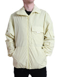 Dolce & Gabbana Yellow Nylon Collared Full Zip Parka Jacket by Dolce & Gabbana