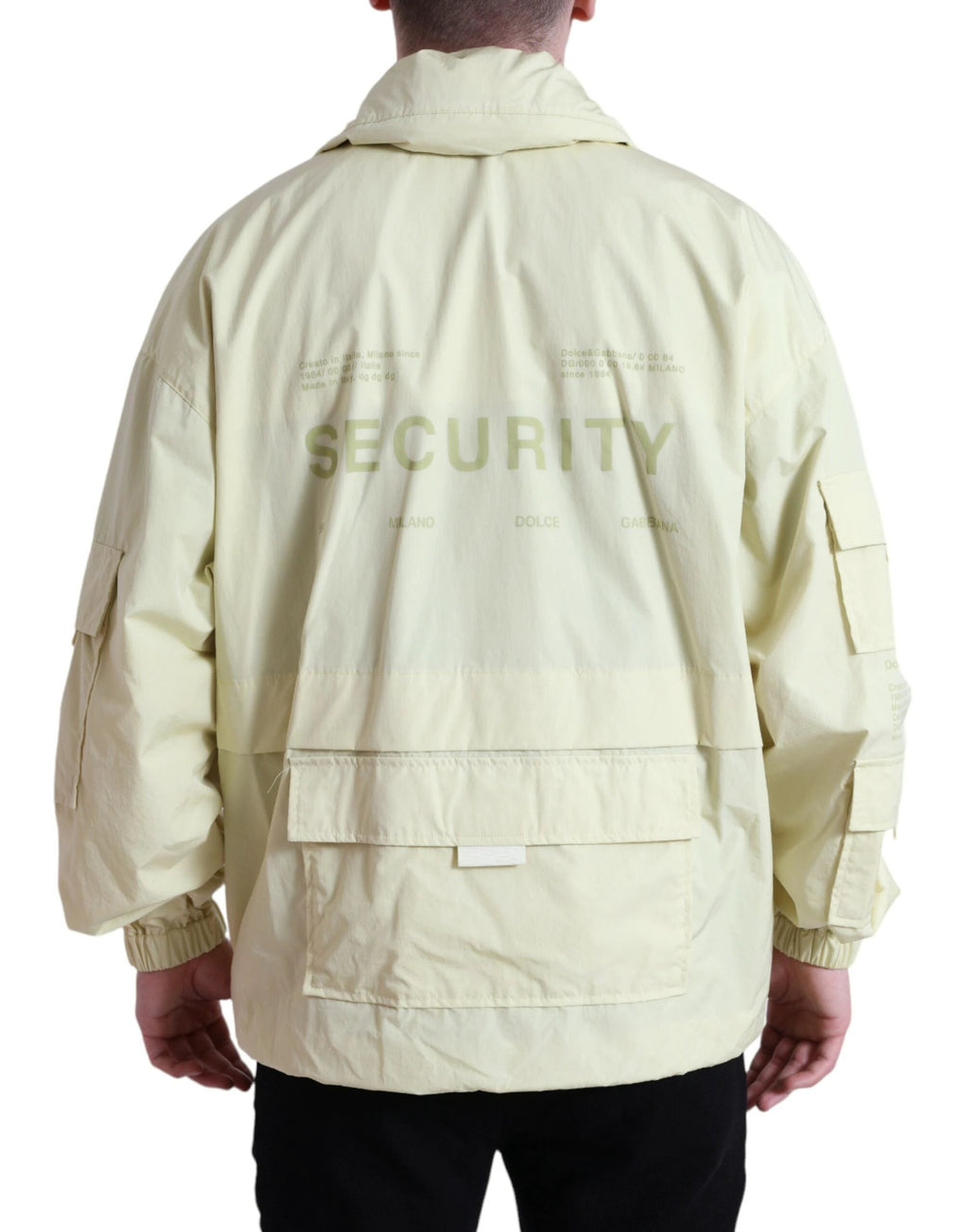 Dolce & Gabbana Yellow Nylon Collared Full Zip Parka Jacket by Dolce & Gabbana