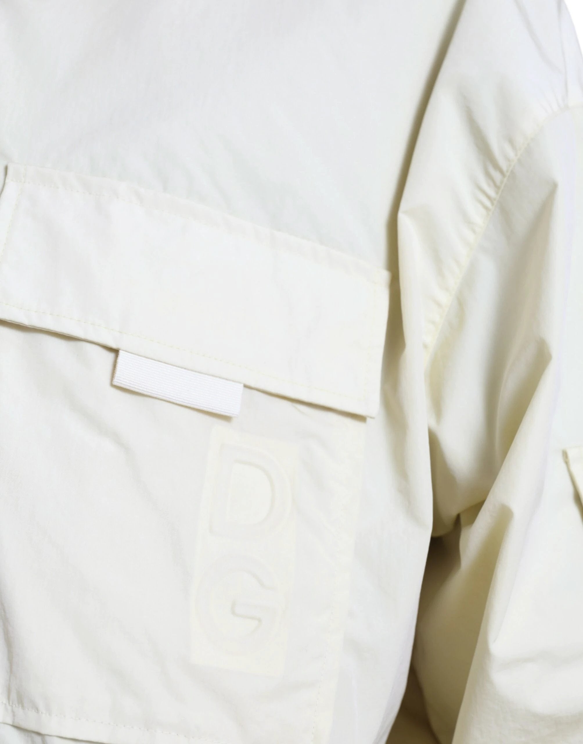 Dolce & Gabbana Yellow Nylon Collared Full Zip Parka Jacket by Dolce & Gabbana