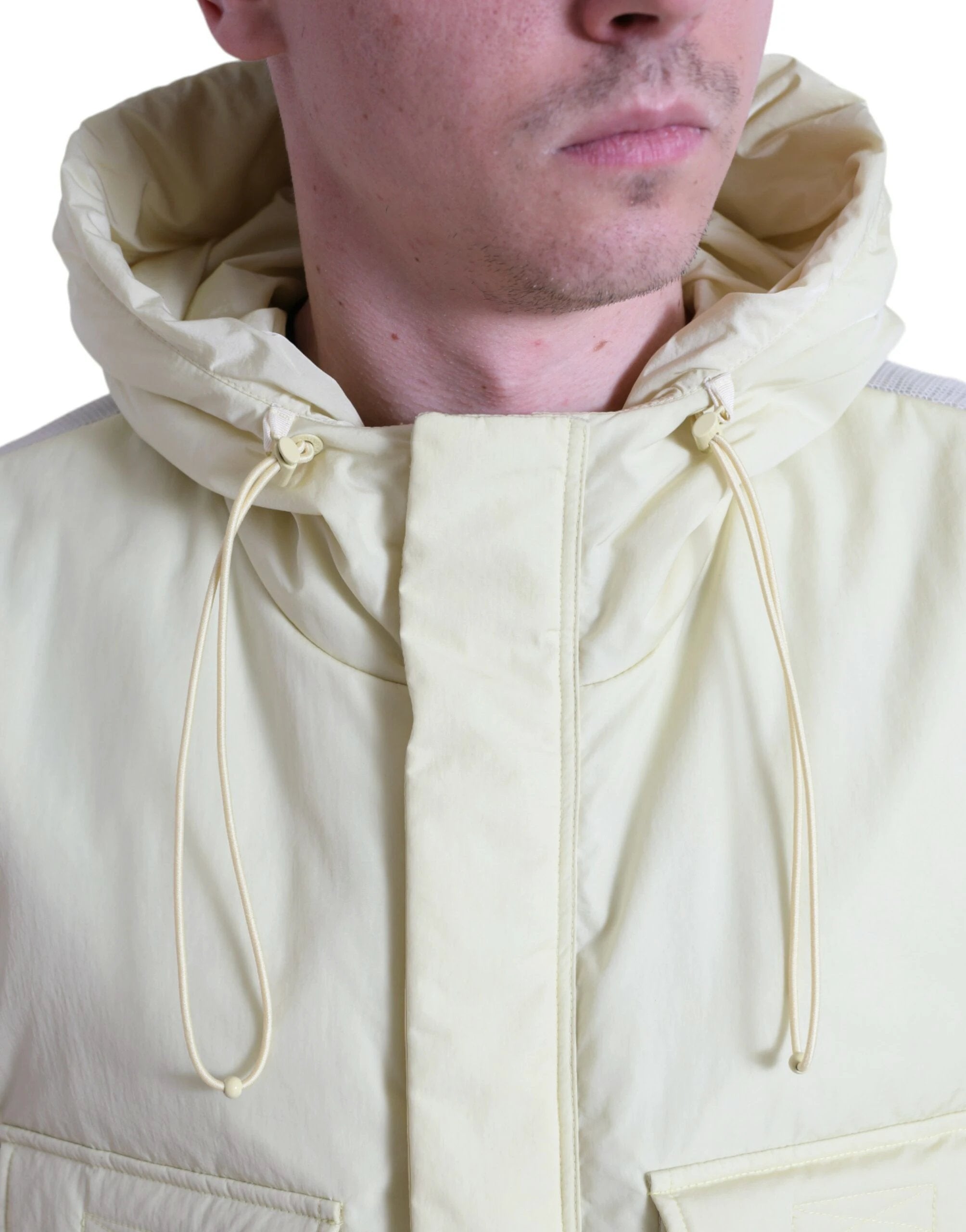Dolce & Gabbana Yellow Nylon Hooded Sportswear Vest Jacket by Dolce & Gabbana