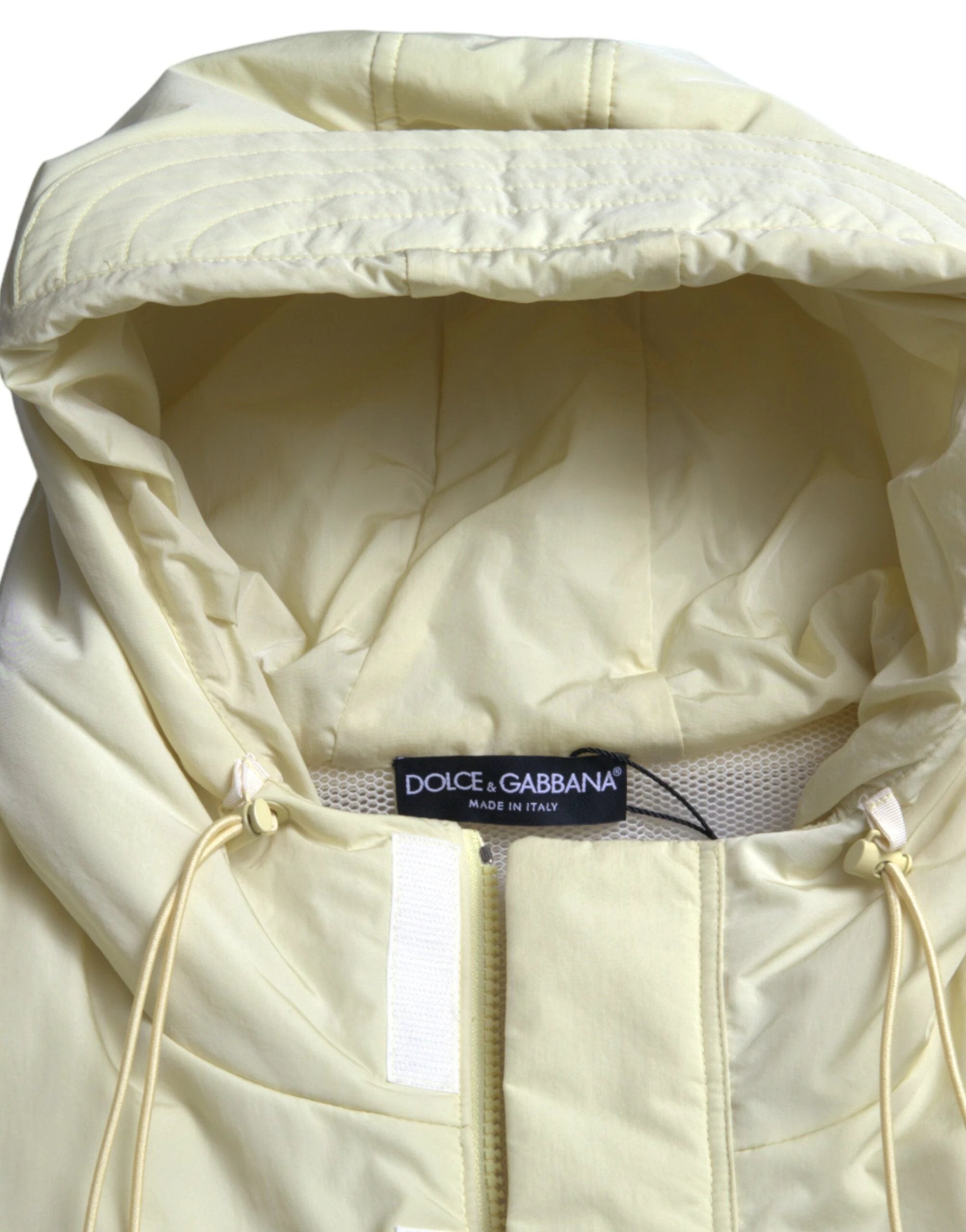 Dolce & Gabbana Yellow Nylon Hooded Sportswear Vest Jacket by Dolce & Gabbana