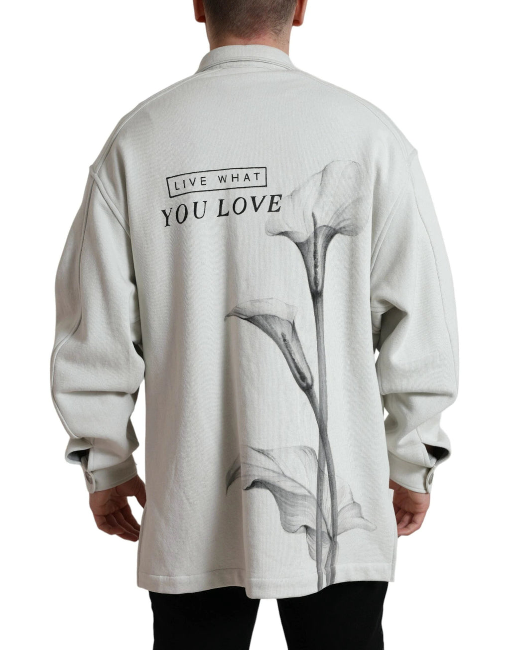 Dolce & Gabbana Grey Cotton Button Down Collared Coat Jacket by Dolce & Gabbana