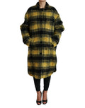 Dolce & Gabbana Yellow Plaid Long Sleeve Casual Coat Jacket by Dolce & Gabbana