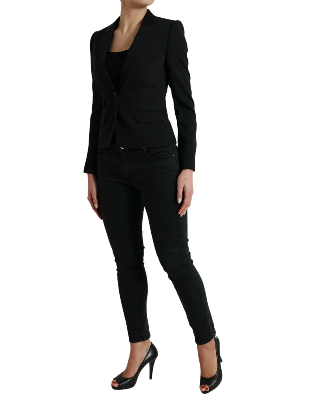 Dolce & Gabbana Black Wool Single Breasted Blazer Coat Jacket by Dolce & Gabbana