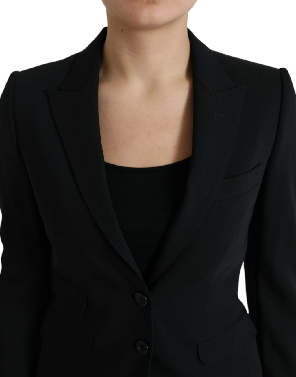 Dolce & Gabbana Black Wool Single Breasted Blazer Coat Jacket by Dolce & Gabbana