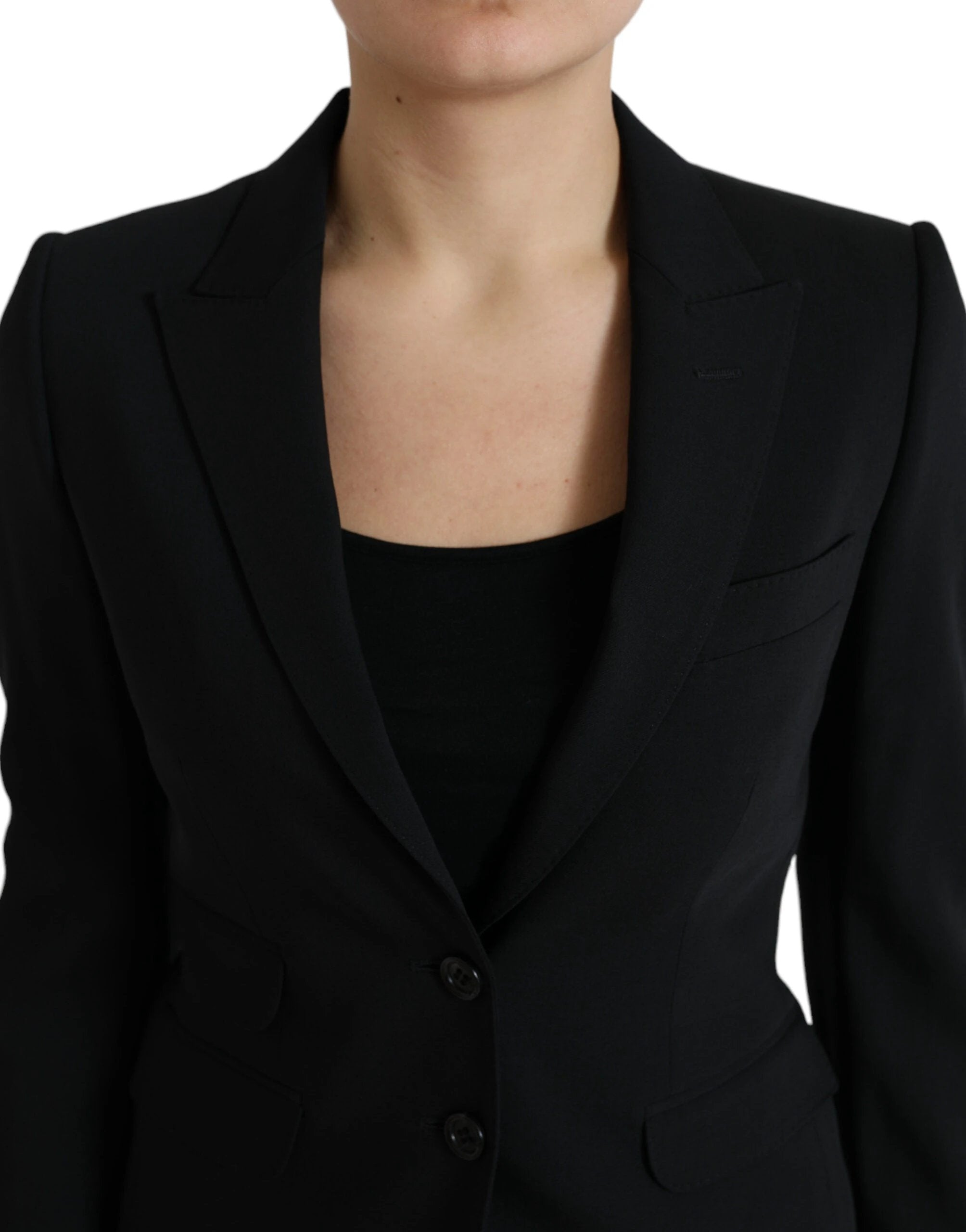 Dolce & Gabbana Black Wool Single Breasted Blazer Coat Jacket by Dolce & Gabbana