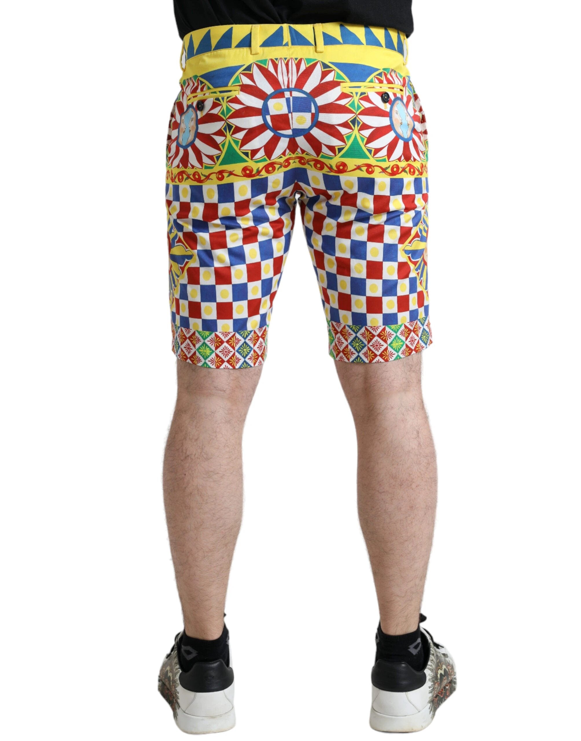 Dolce & Gabbana Multicolor Carretto Print Men Bermuda Shorts by Dolce & Gabbana