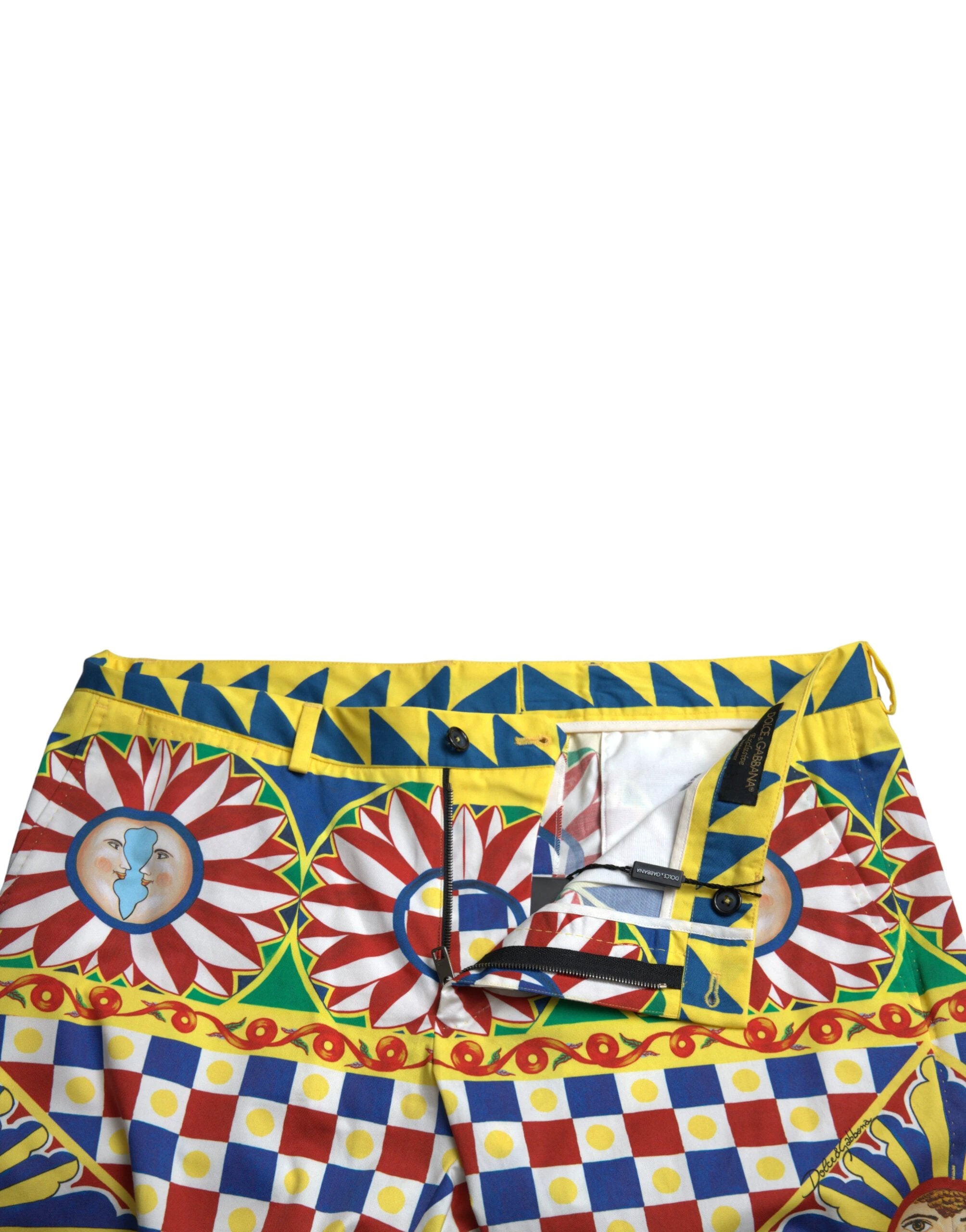 Dolce & Gabbana Multicolor Carretto Print Men Bermuda Shorts by Dolce & Gabbana