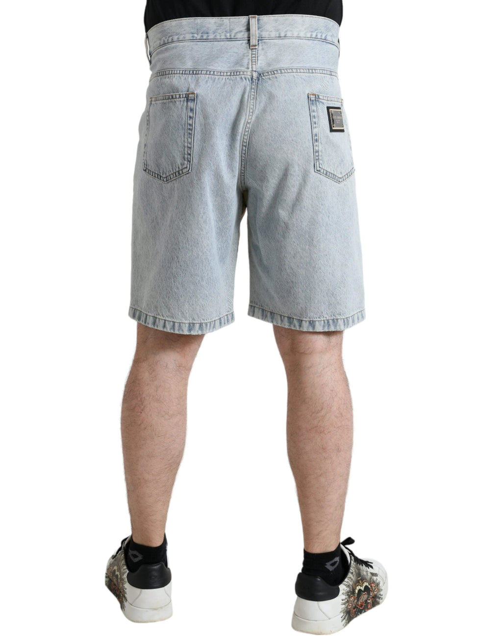 Dolce & Gabbana Multicolor Floral Print Denim Bermuda Shorts by Dolce & Gabbana