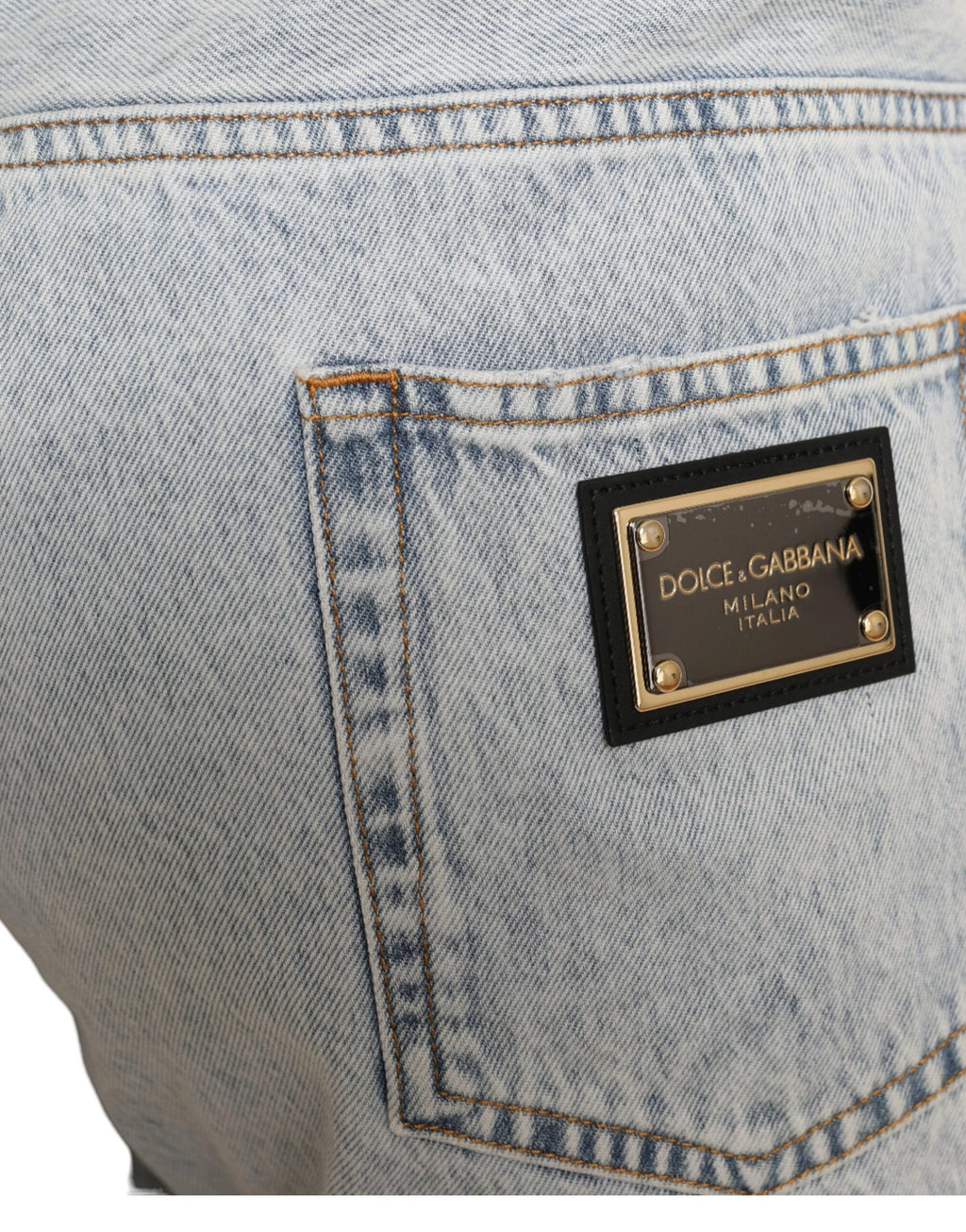 Dolce & Gabbana Multicolor Floral Print Denim Bermuda Shorts by Dolce & Gabbana
