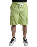 Dolce & Gabbana Light Green Cotton Men Cargo Bermuda Shorts by Dolce & Gabbana
