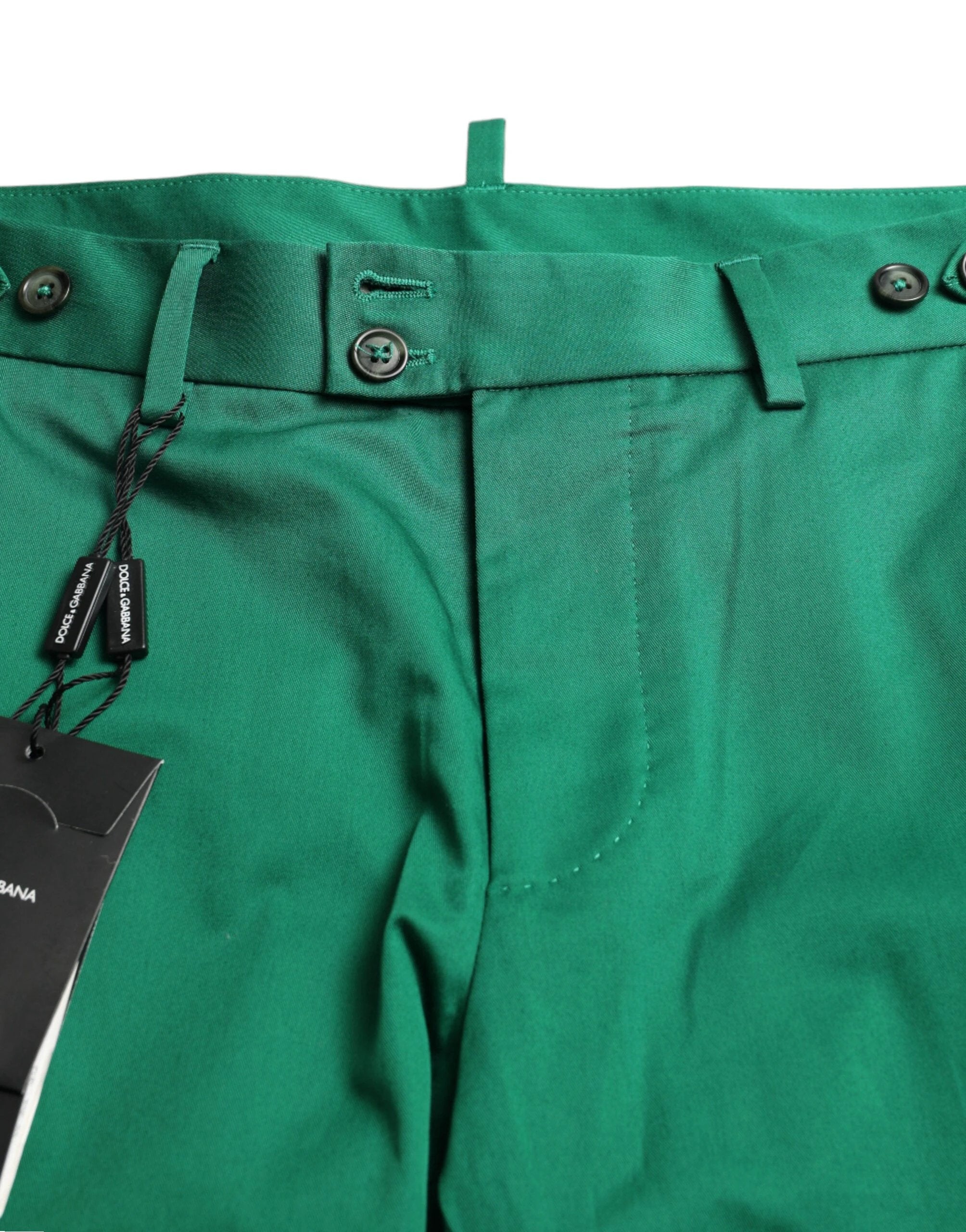 Dolce & Gabbana Deep Green Cotton Stretch Men Bermuda Shorts by Dolce & Gabbana