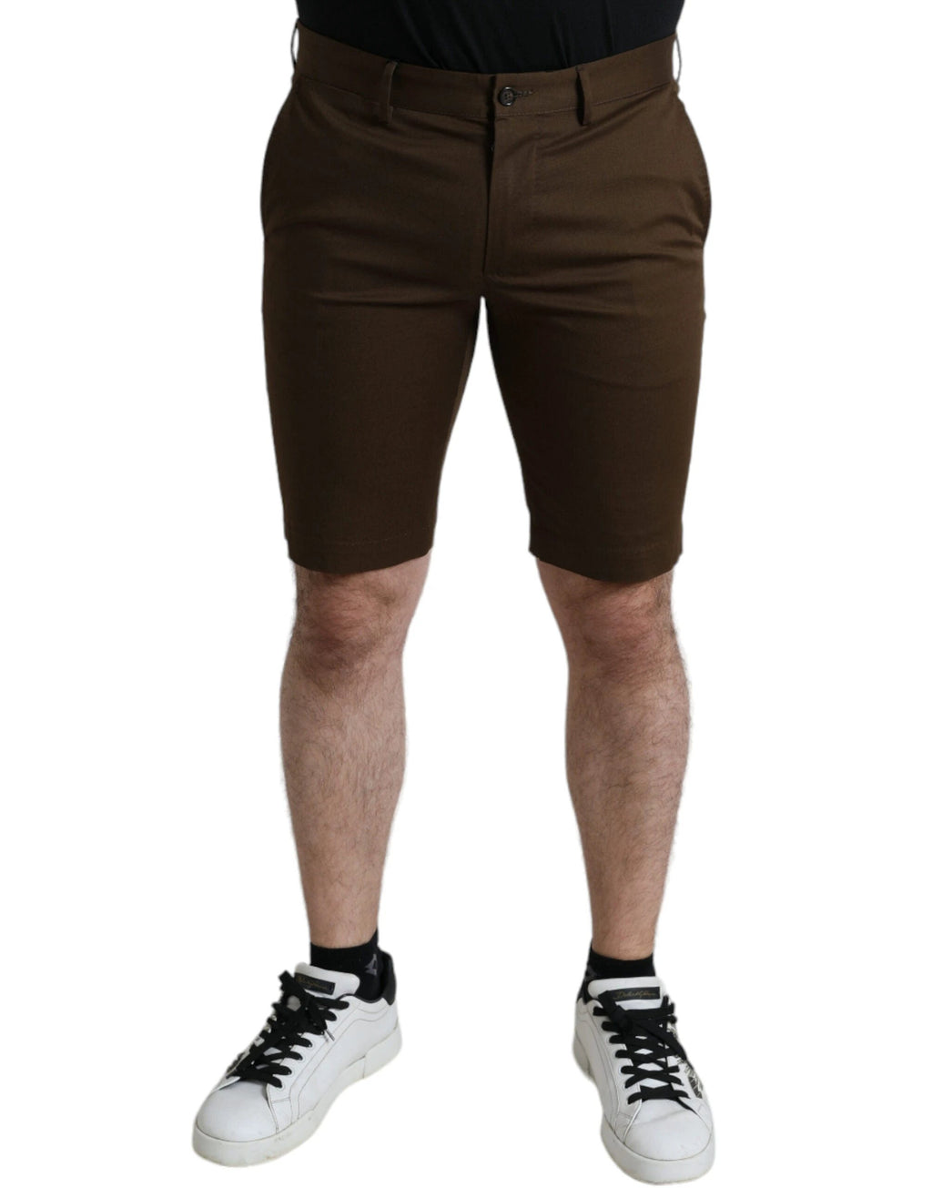 Dolce & Gabbana Brown Cotton Stretch Men Bermuda Shorts by Dolce & Gabbana