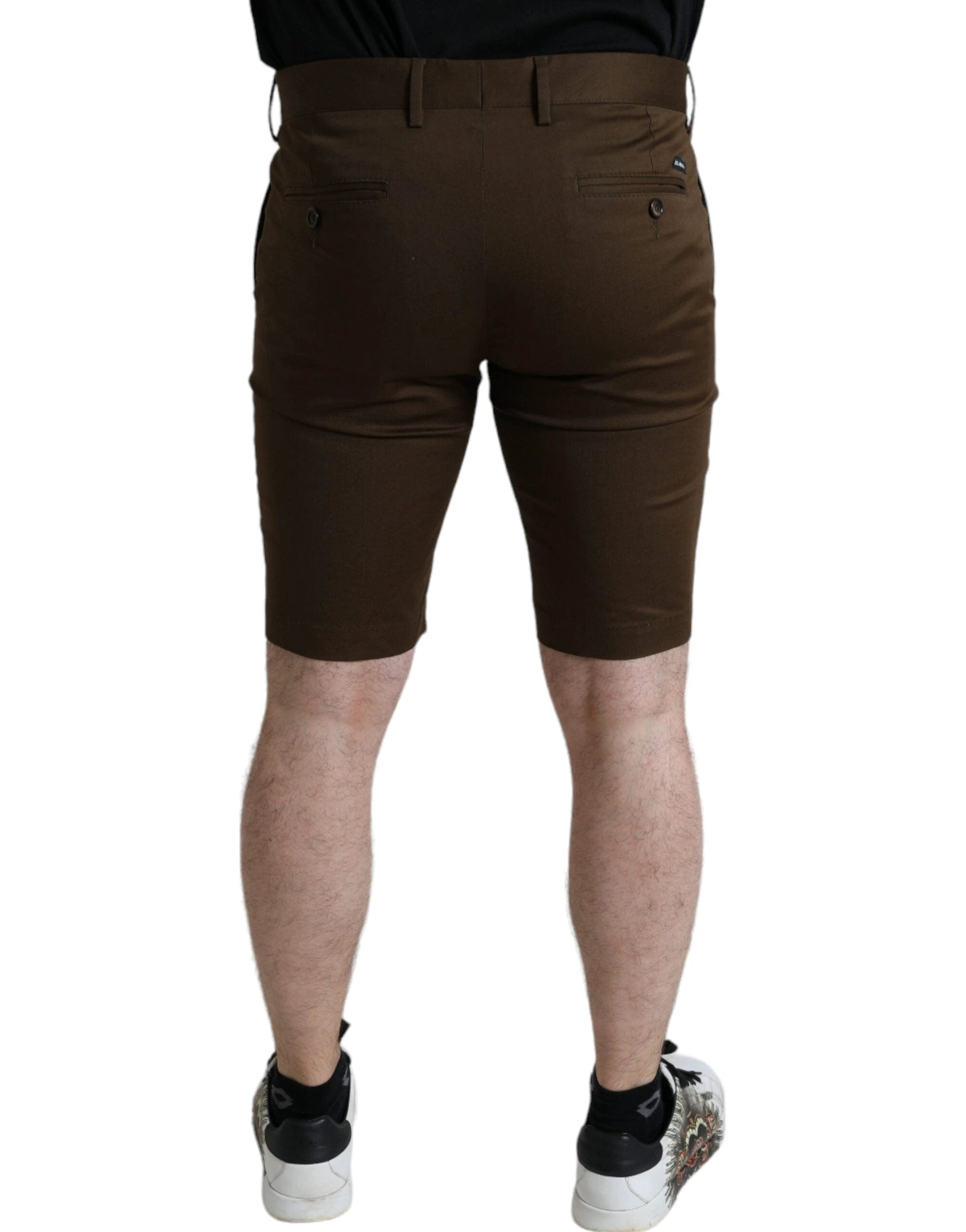 Dolce & Gabbana Brown Cotton Stretch Men Bermuda Shorts by Dolce & Gabbana