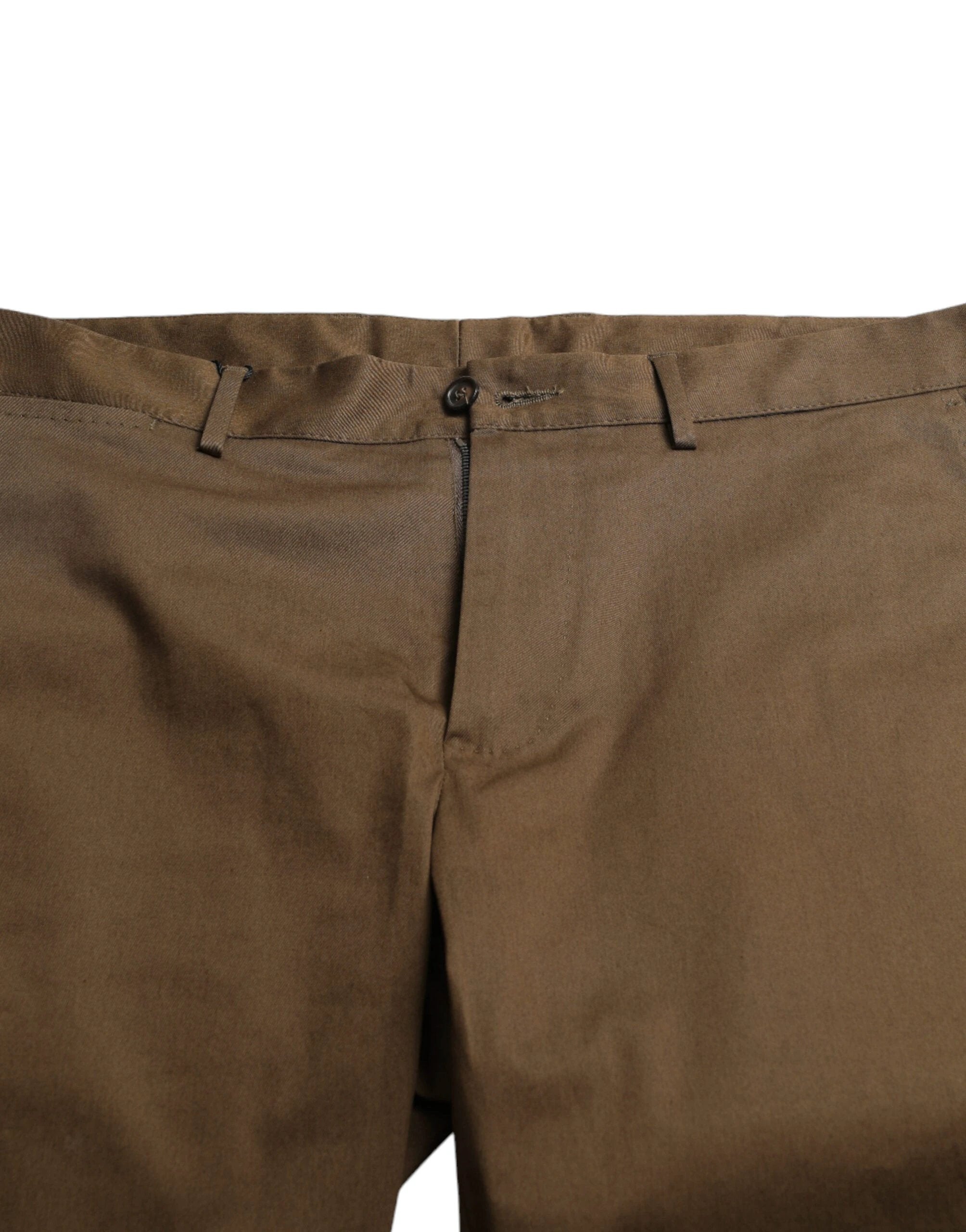 Dolce & Gabbana Brown Cotton Stretch Men Bermuda Shorts by Dolce & Gabbana