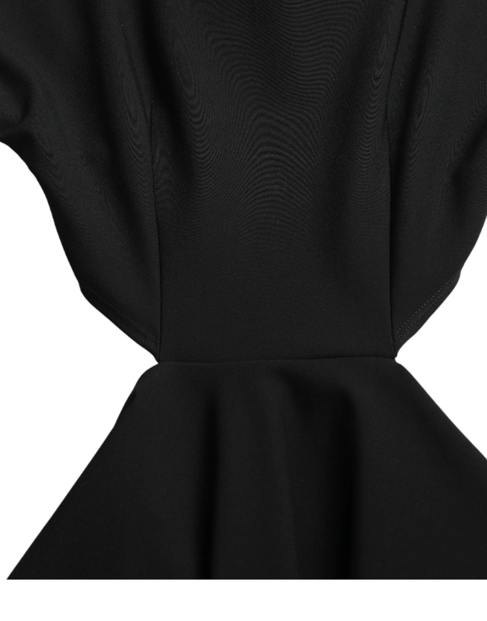 Dolce & Gabbana Black Viscose Cut Out A-line Long Sleeves Mini Dress by Dolce & Gabbana