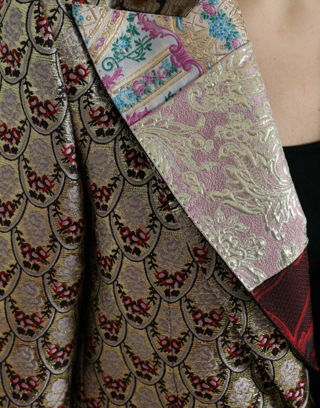 Dolce & Gabbana Multicolor Floral Patchwork Jacquard Jacket by Dolce & Gabbana