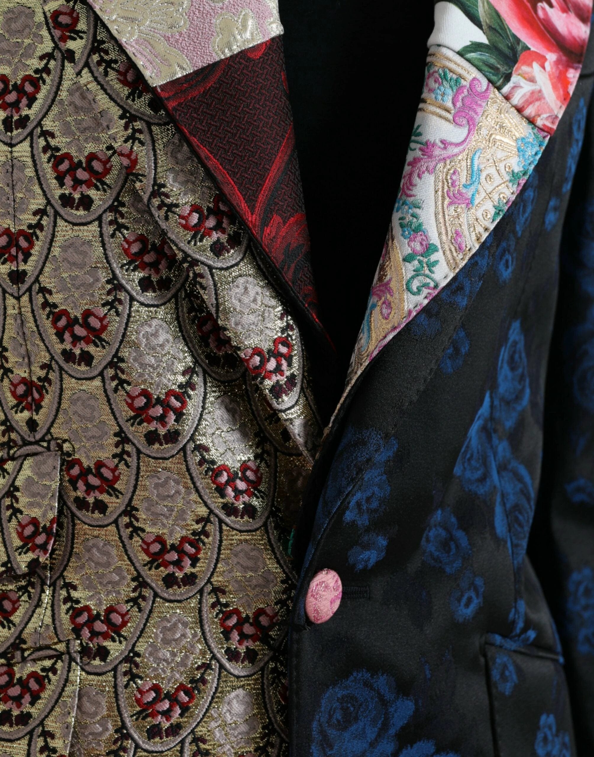 Dolce & Gabbana Multicolor Floral Patchwork Jacquard Jacket by Dolce & Gabbana
