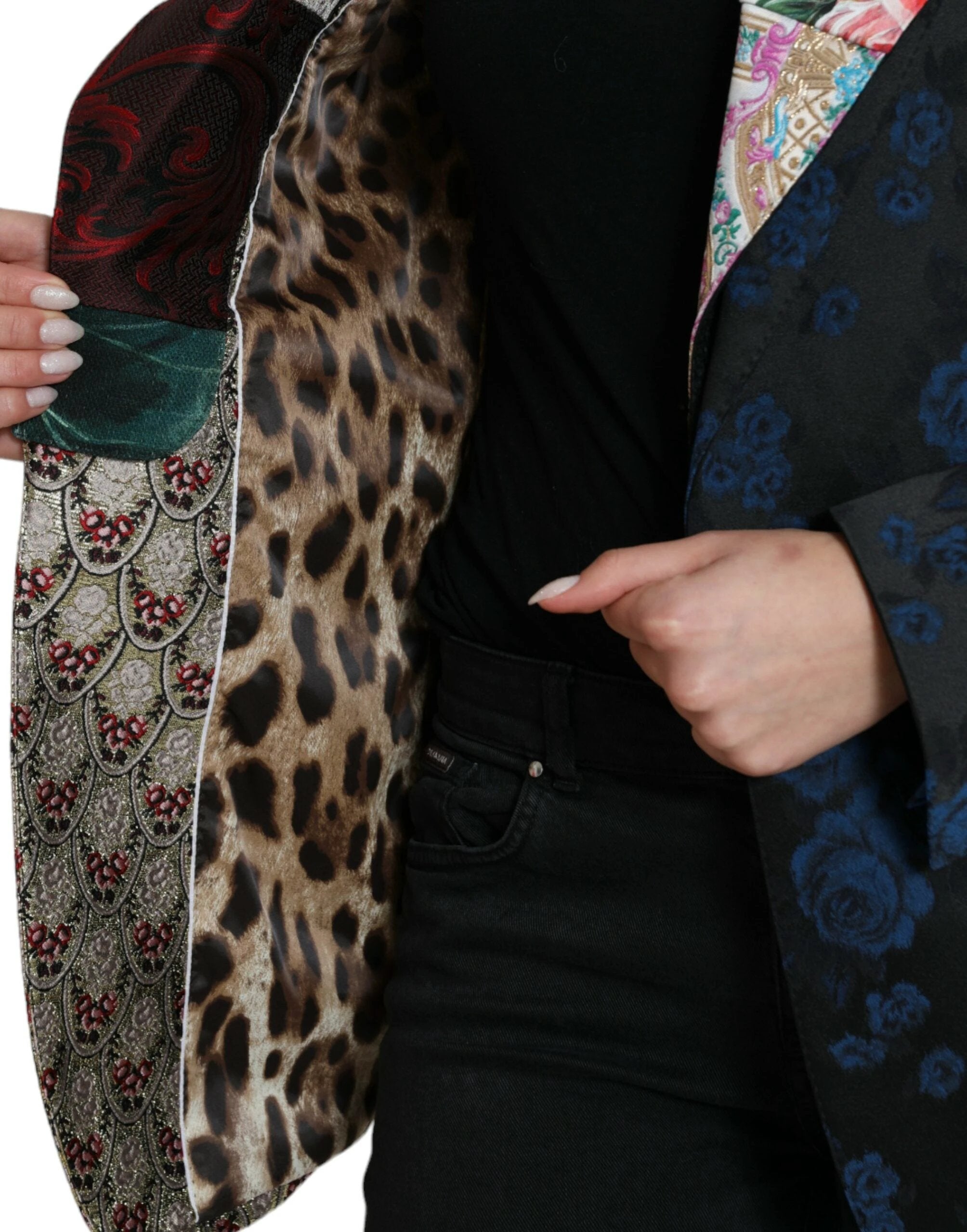 Dolce & Gabbana Multicolor Floral Patchwork Jacquard Jacket by Dolce & Gabbana