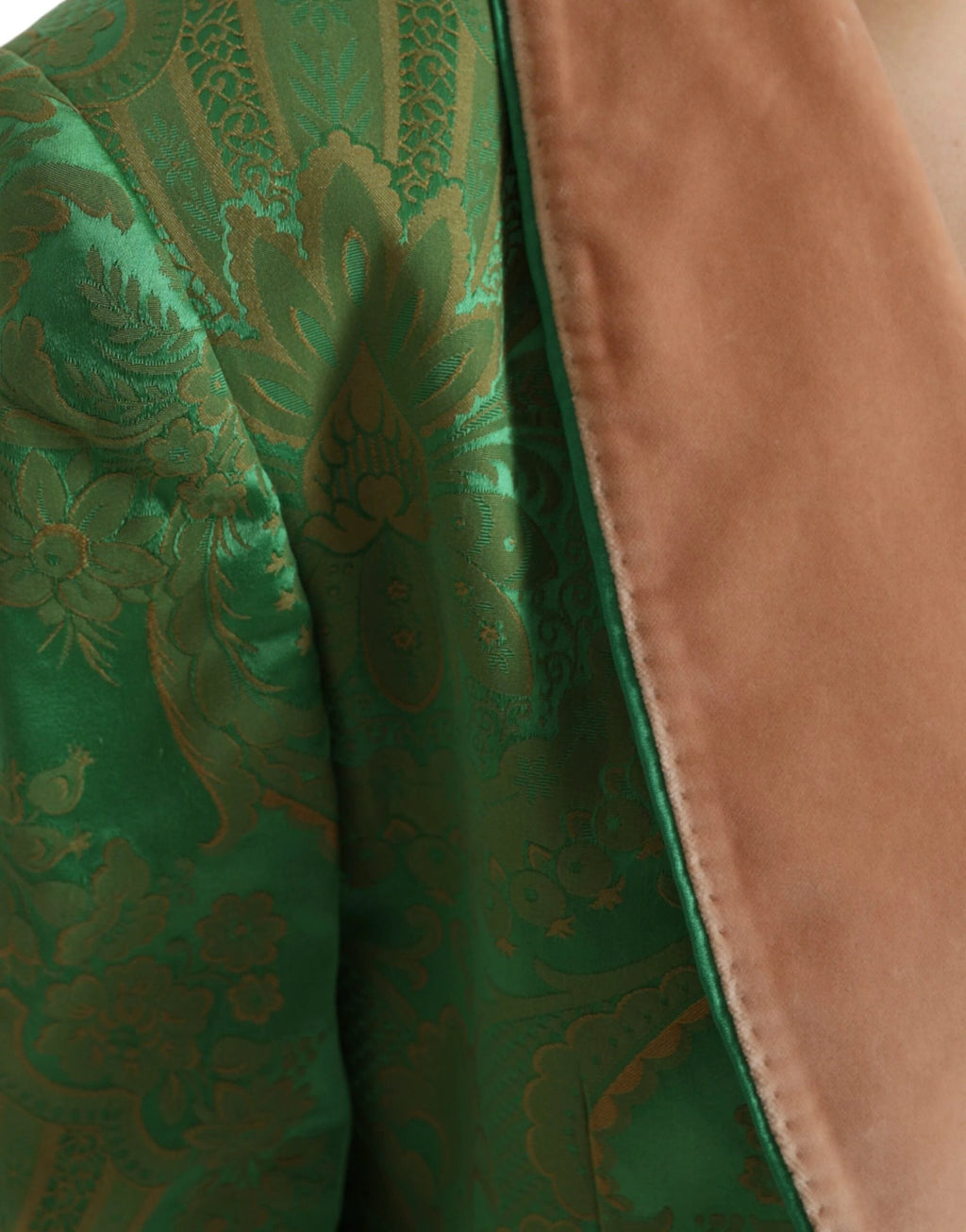Dolce & Gabbana Green Floral Double Breasted Coat Jacket by Dolce & Gabbana