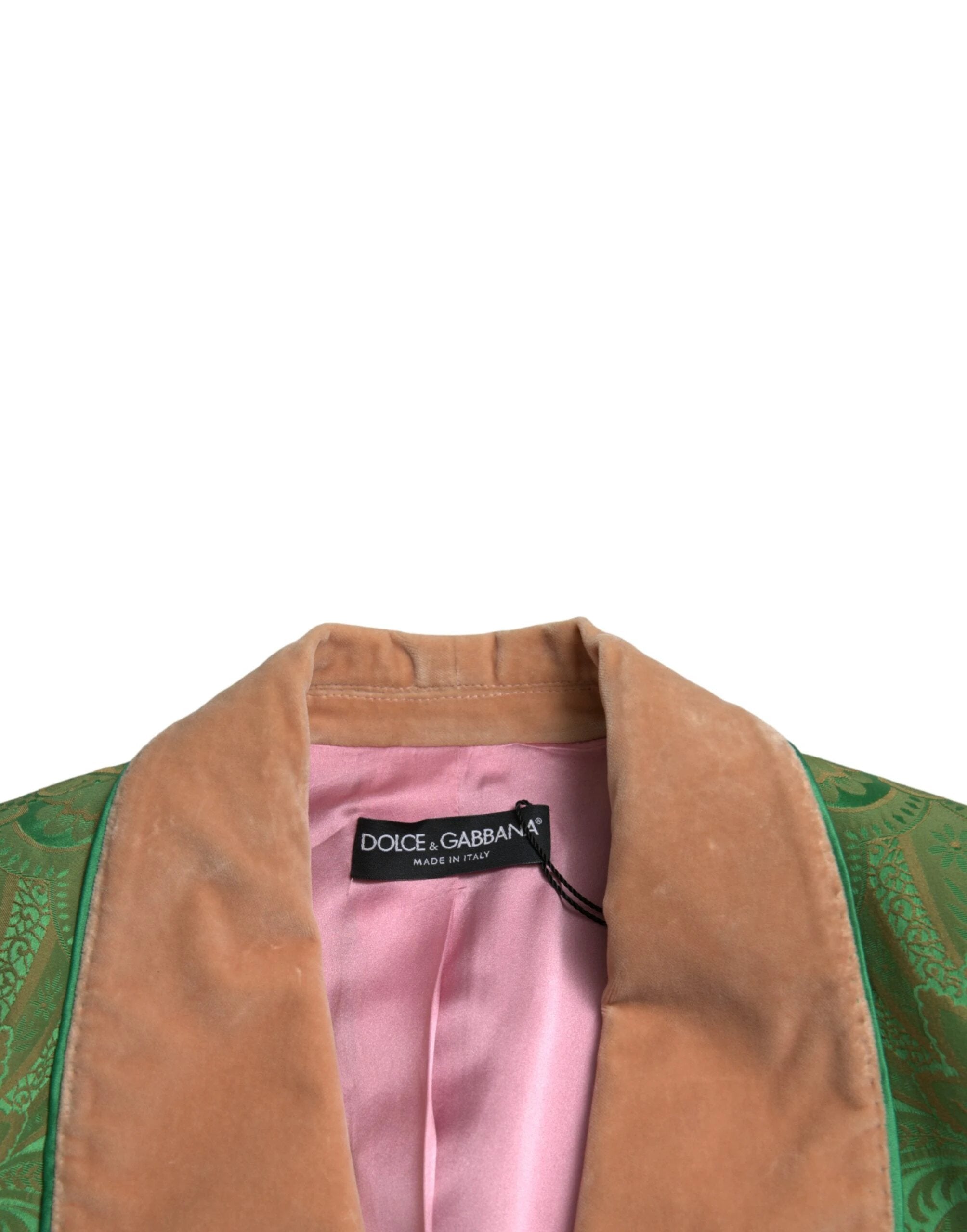 Dolce & Gabbana Green Floral Double Breasted Coat Jacket by Dolce & Gabbana