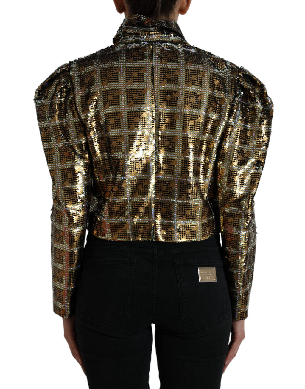 Dolce & Gabbana Multicolor Polyester Sequined Cropped Jacket by Dolce & Gabbana