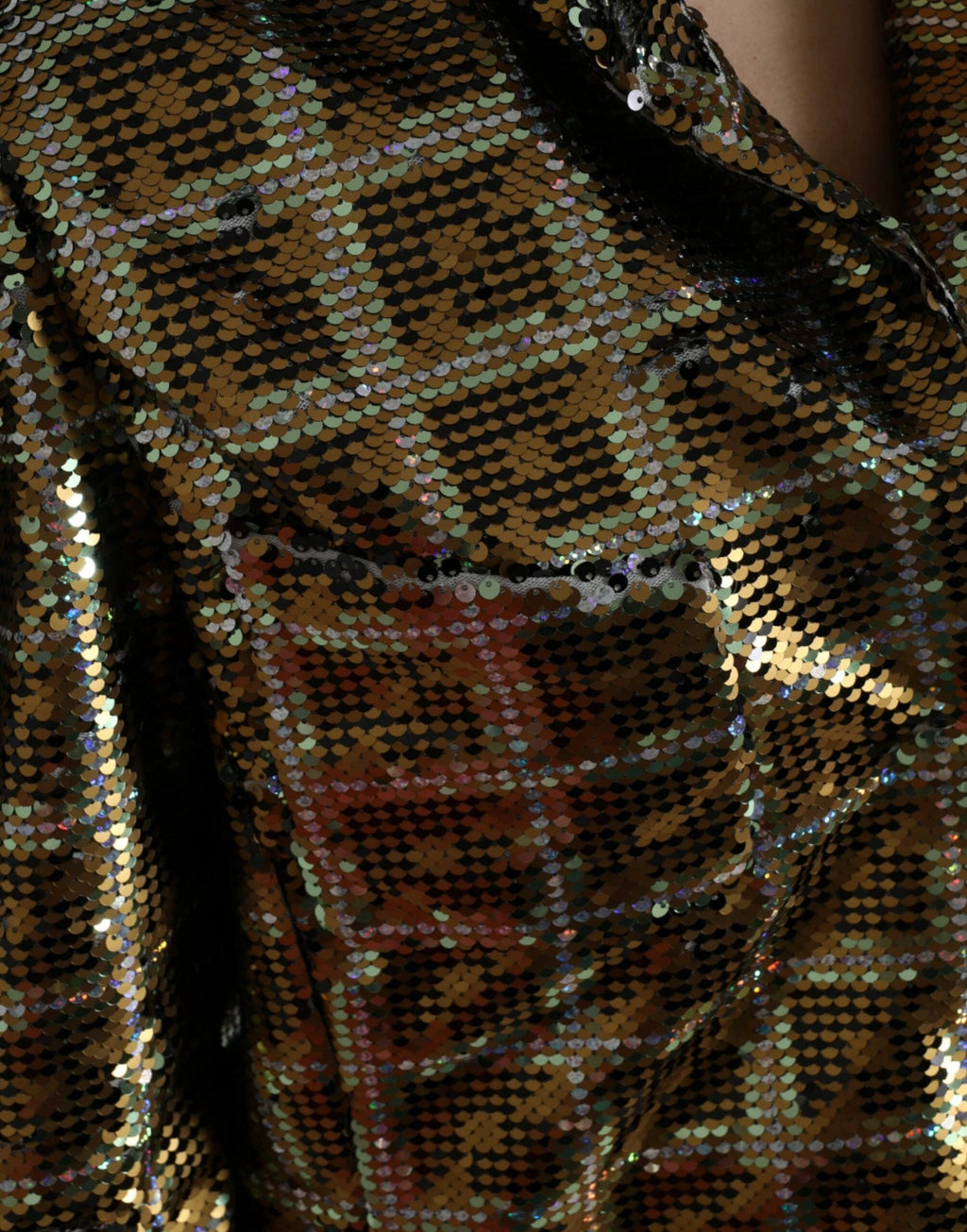 Dolce & Gabbana Multicolor Polyester Sequined Cropped Jacket by Dolce & Gabbana